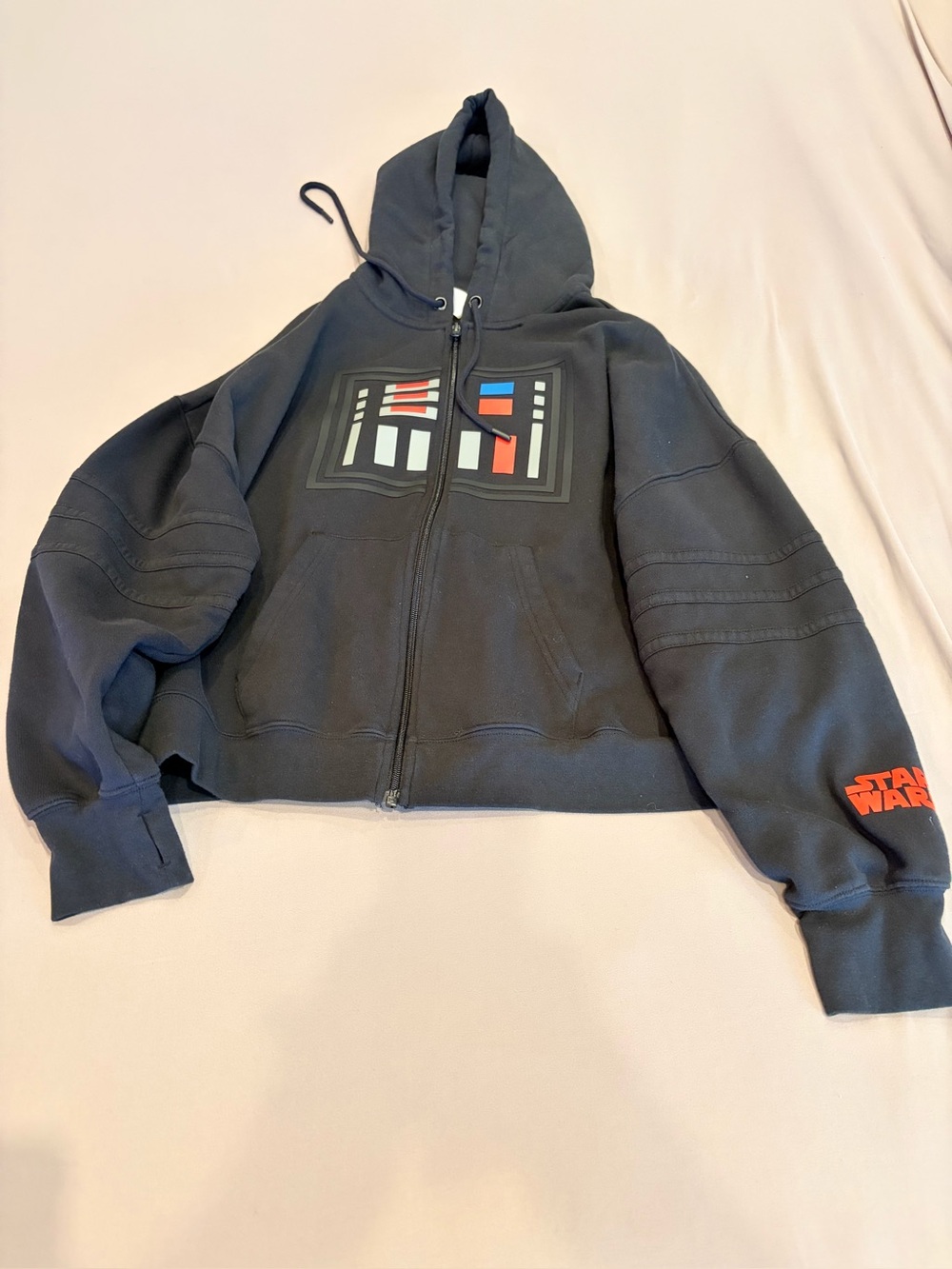 Star Wars Full Zip Hoodie – Darth Vader Graphic – Men’s Large